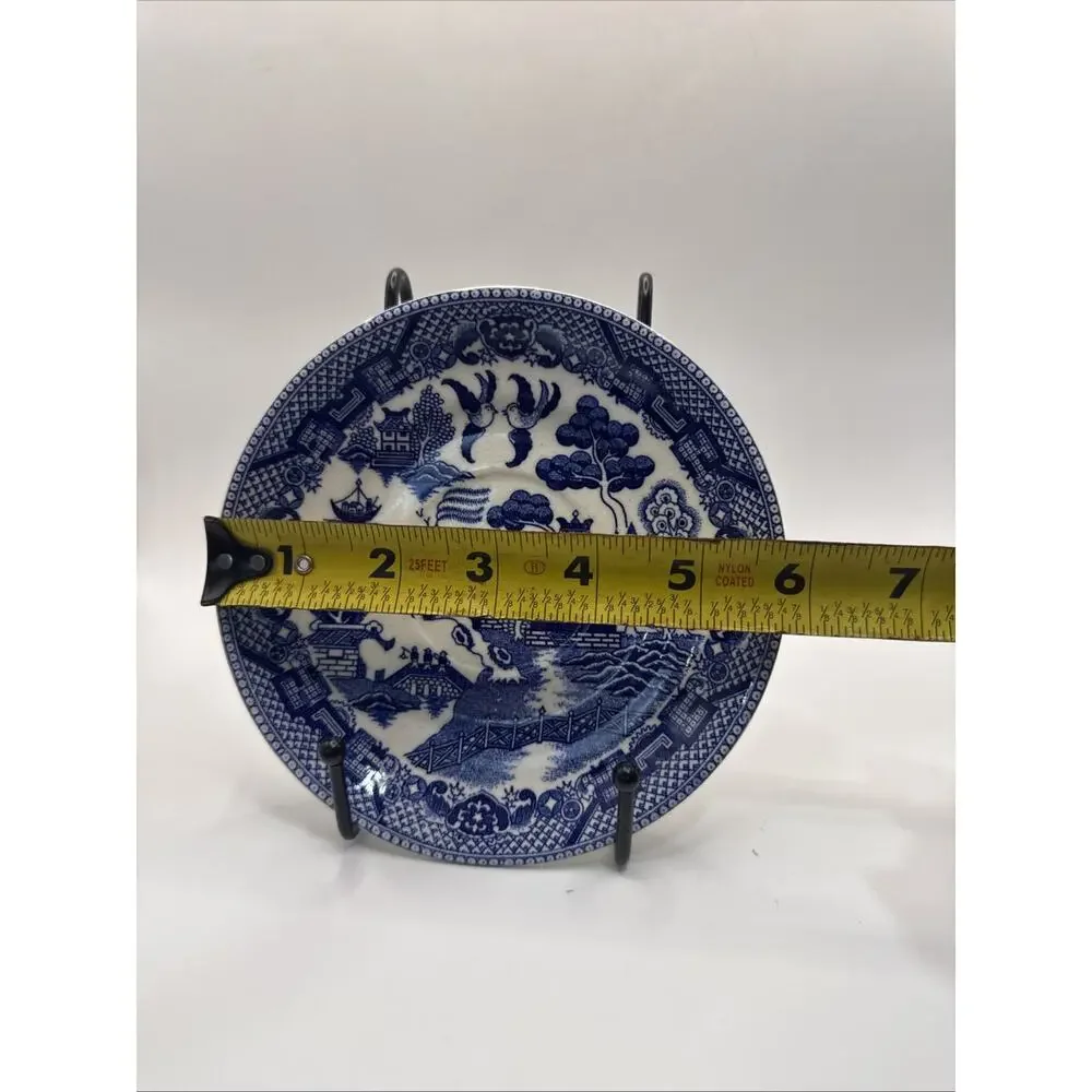 Vintage Blue Willow Japan 5 7/8” Tea Cup Saucer Transferware Made In Japan *